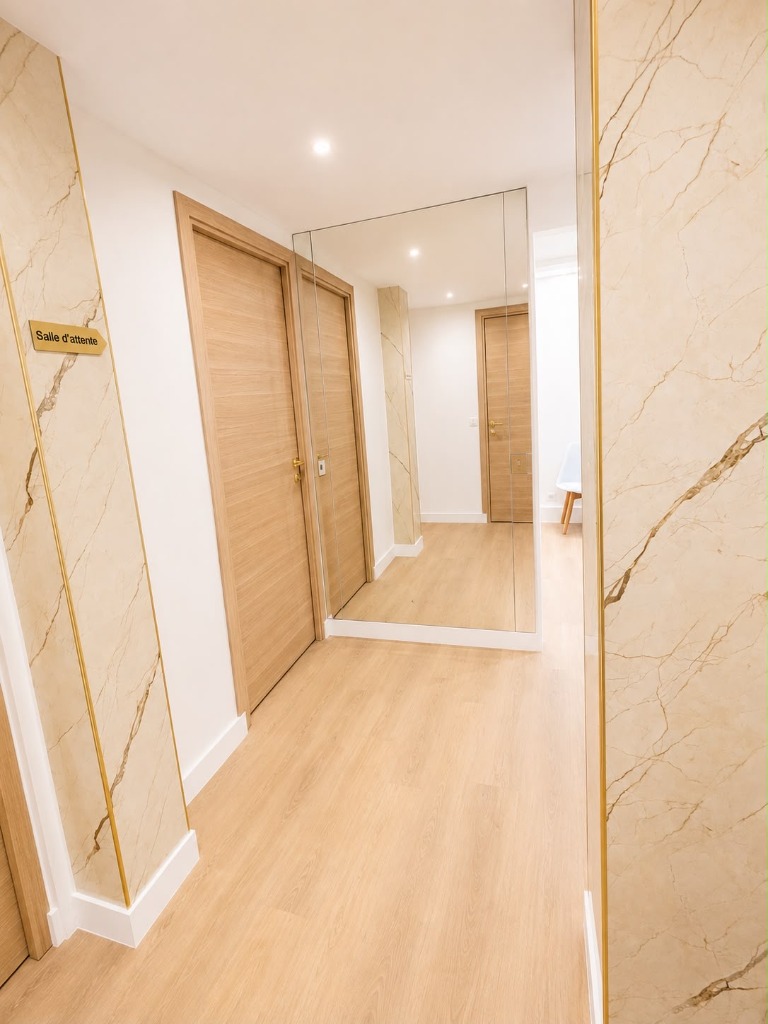 Couloir et entrée du cabinet d'ostéopathie Paris 12